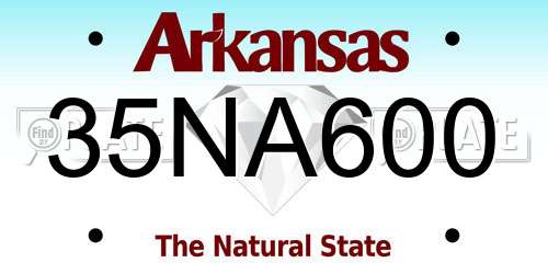 35NA600 Arkansas License Plate