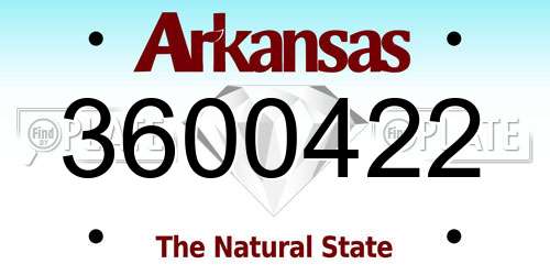 3600422 Arkansas License Plate