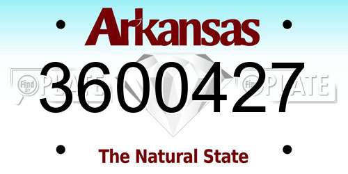 3600427 Arkansas License Plate