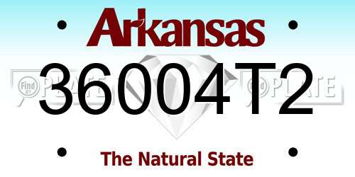 36004T2 Arkansas License Plate