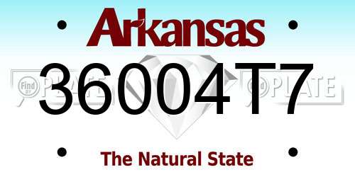 36004T7 Arkansas License Plate