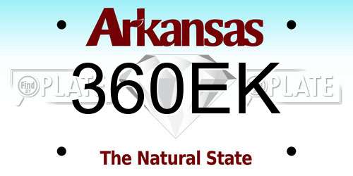 360EK Arkansas License Plate