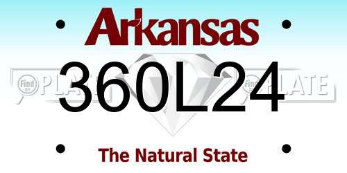 360L24 Arkansas License Plate