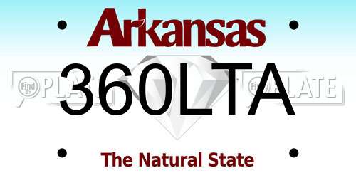 360LTA Arkansas License Plate