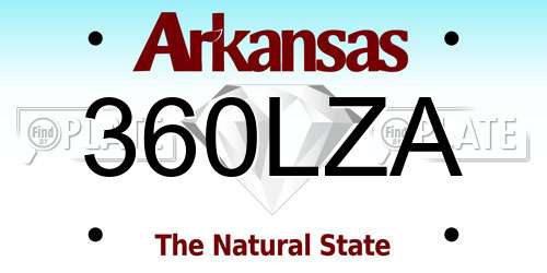 360LZA Arkansas License Plate