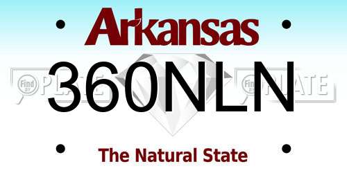 360NLN Arkansas License Plate