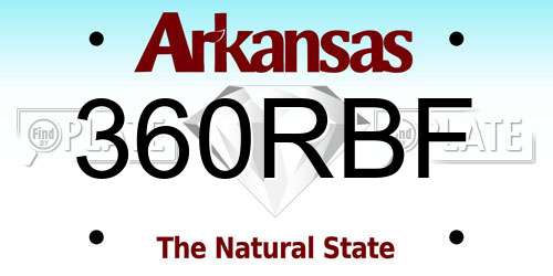 360RBF Arkansas License Plate