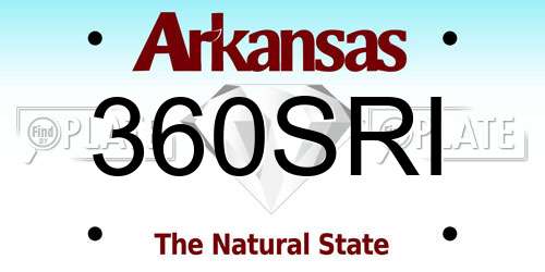 360SRI Arkansas License Plate