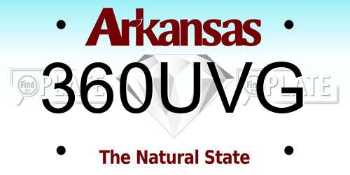 360UVG Arkansas License Plate