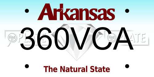 360VCA Arkansas License Plate