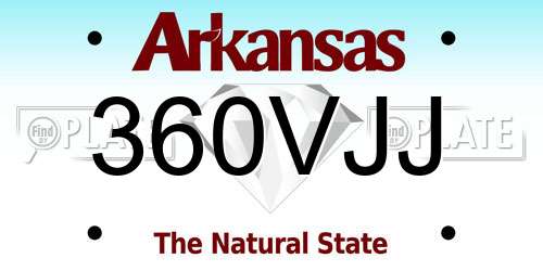 360VJJ Arkansas License Plate