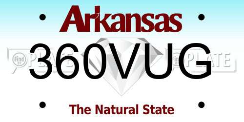 360VUG Arkansas License Plate