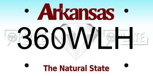 360WLH Arkansas License Plate
