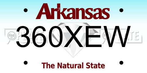 360XEW Arkansas License Plate