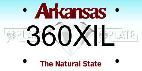 360XIL Arkansas License Plate