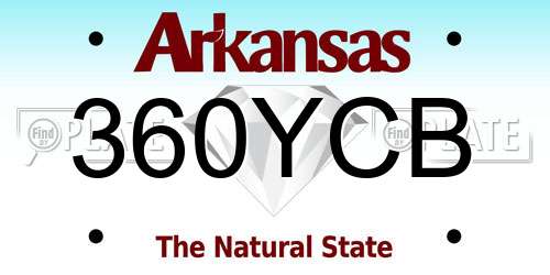360YCB Arkansas License Plate