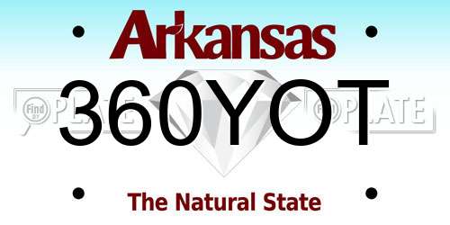 360YOT Arkansas License Plate