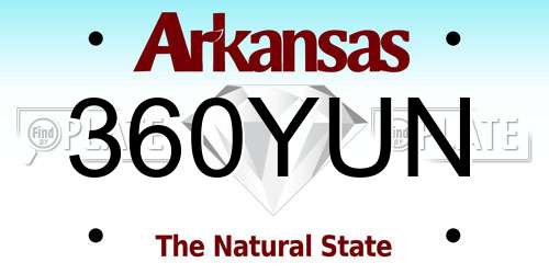 360YUN Arkansas License Plate