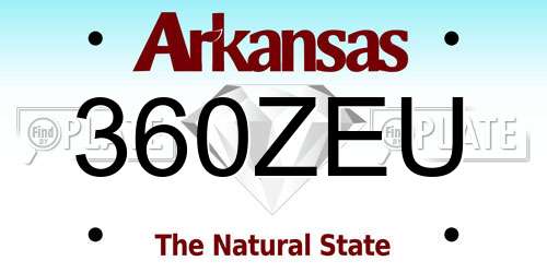 360ZEU Arkansas License Plate