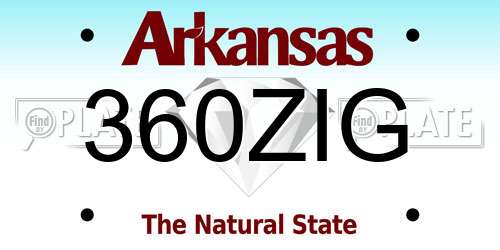 360ZIG Arkansas License Plate