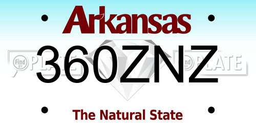 360ZNZ Arkansas License Plate