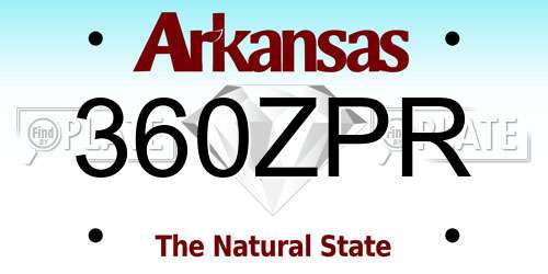 360ZPR Arkansas License Plate