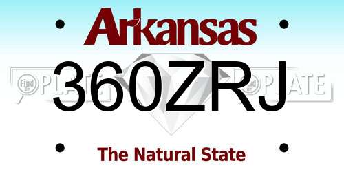 360ZRJ Arkansas License Plate