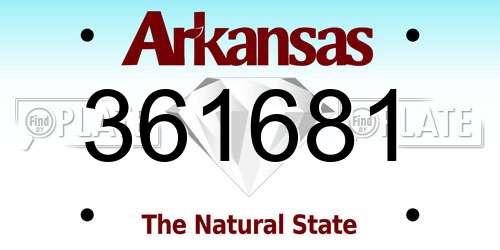 361681 Arkansas License Plate