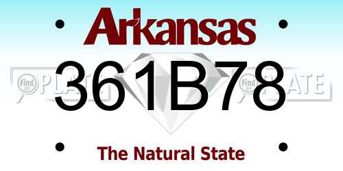 361B78 Arkansas License Plate