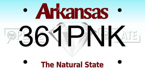 361PNK Arkansas License Plate