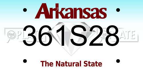 361S28 Arkansas License Plate