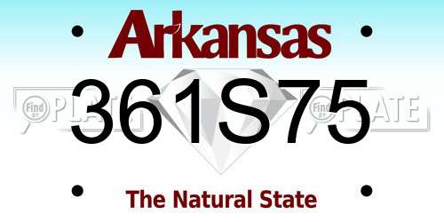 361S75 Arkansas License Plate