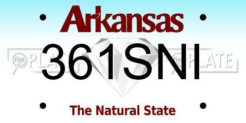 361SNI Arkansas License Plate