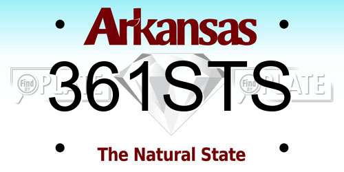 361STS Arkansas License Plate