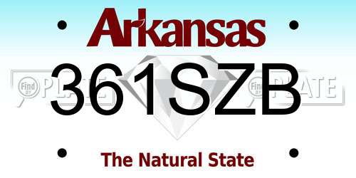 361SZB Arkansas License Plate