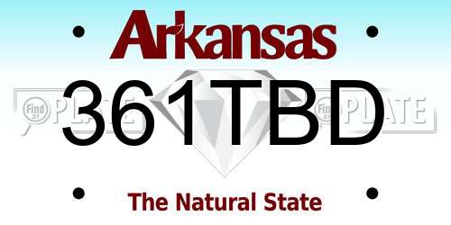 361TBD Arkansas License Plate