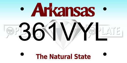 361VYL Arkansas License Plate