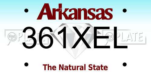 361XEL Arkansas License Plate