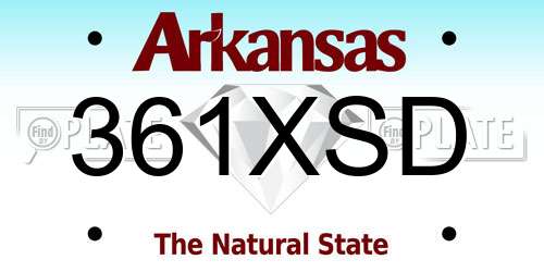 361XSD Arkansas License Plate