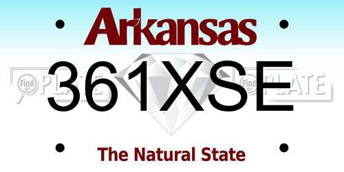 361XSE Arkansas License Plate