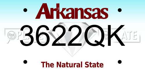 3622QK Arkansas License Plate