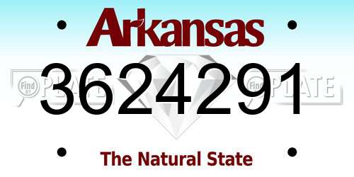 3624291 Arkansas License Plate