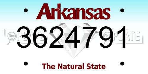 3624791 Arkansas License Plate