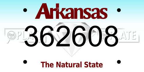 362608 Arkansas License Plate
