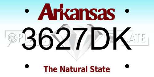 3627DK Arkansas License Plate