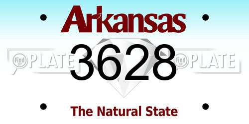 3628 Arkansas License Plate
