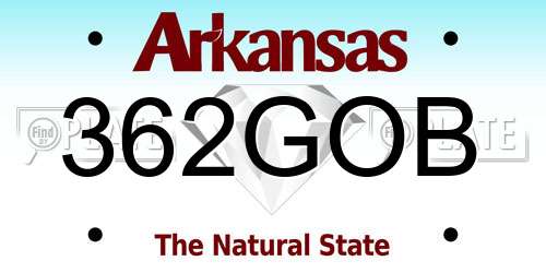 362GOB Arkansas License Plate