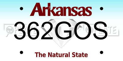 362GOS Arkansas License Plate