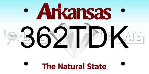 362TDK Arkansas License Plate