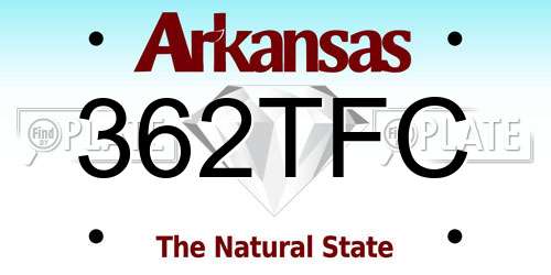 362TFC Arkansas License Plate
